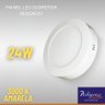 02 plafon led redondo 24w amarelo 6500k sobrepor bivolt am
