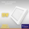 02 plafon led quadrado 18w amarelo 3000k sobrepor bivolt am
