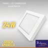 02 plafon led quadrado 24w amarelo 3000k sobrepor bivolt am