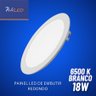 01 plafon led redondo 18w branco 6500k embutir bivolt br