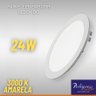 02 plafon led redondo 24w amarelo 3000k embutir bivolt am