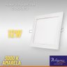02 plafon led quadrado 12w amarelo 3000k embutir bivolt am