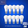 01 kit com 10 lampadas bulbo led e27 9w 6500k bivolt branca br