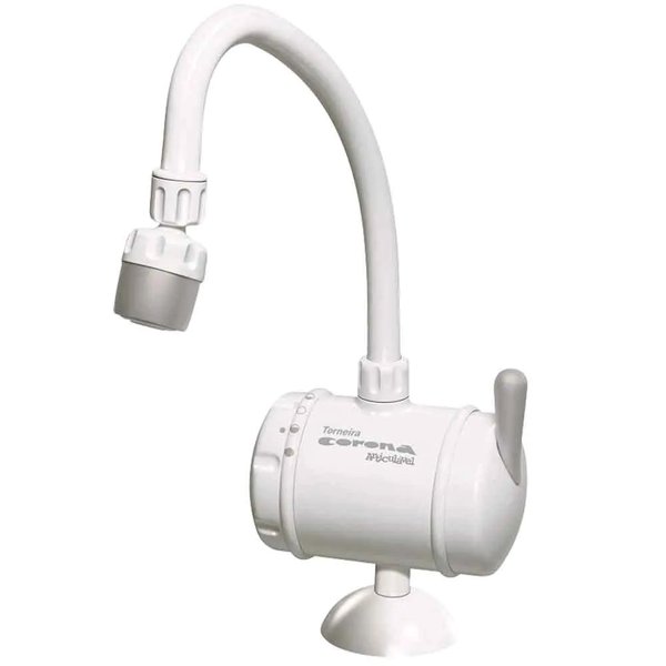 01 torneira para lavatorio eletrica 220v 5700w bica movel bancada hydra corona