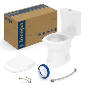 01 kit vaso sanitario thema bacia c caixa ecoflush assento softclose e itens de instalacao incepa branco
