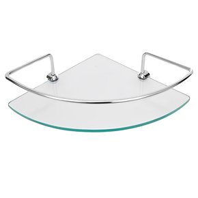 01 porta shampoo de canto de vidro 6 00mm puro metal cromado