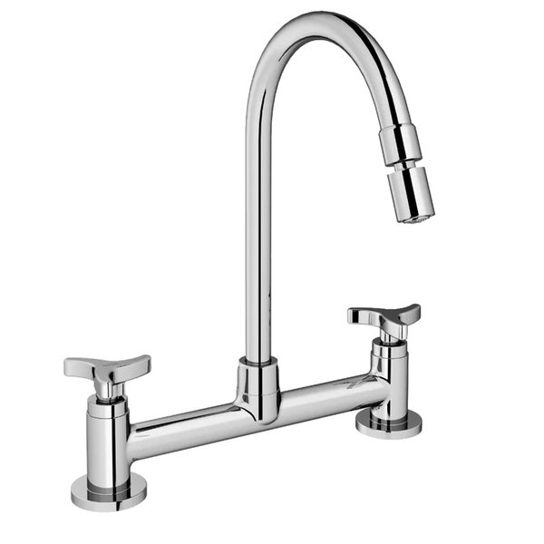 02 misturador lavatorio torneira bica alta valvula banheiro cozinha construcao 90008047156